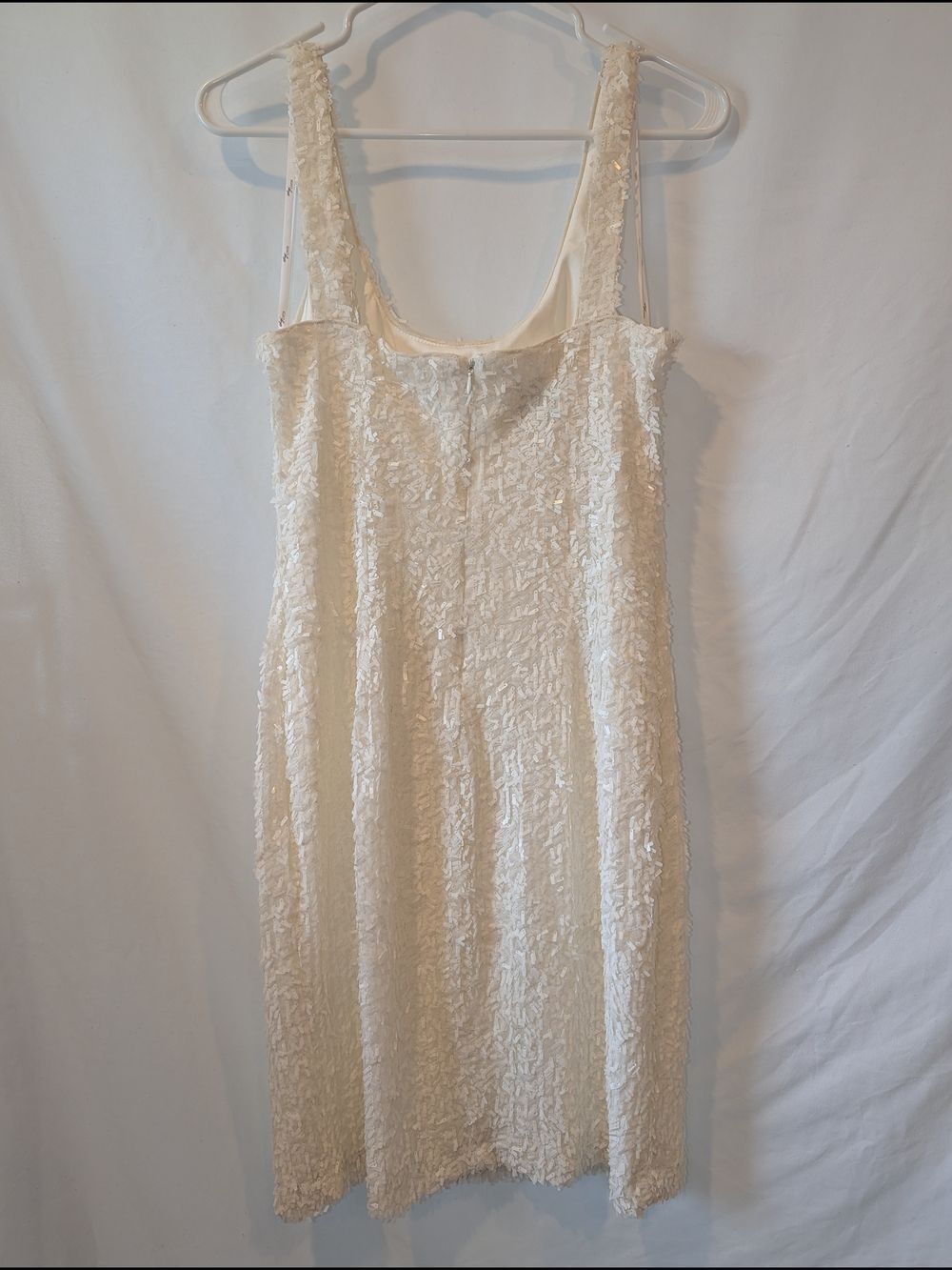Suzi Chin for Maggy Boutique Ivory Textured Sheath Mini Dress Graduation Party - Picture 4 of 7